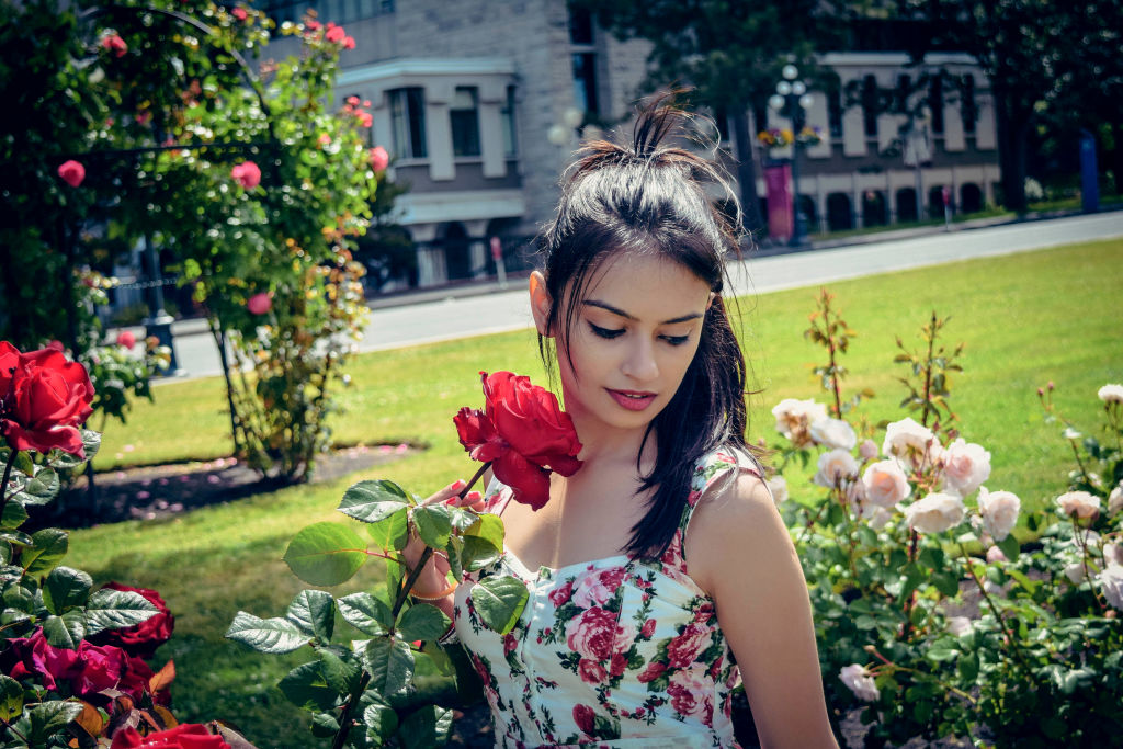 beautiful girl in garden