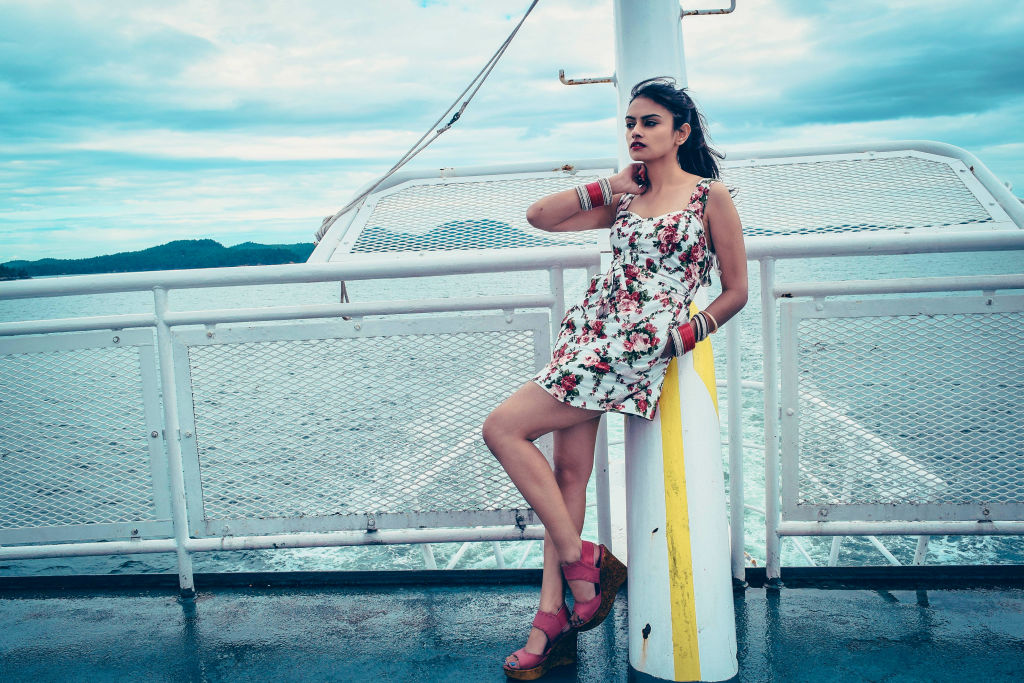 fashion shoot on ferry